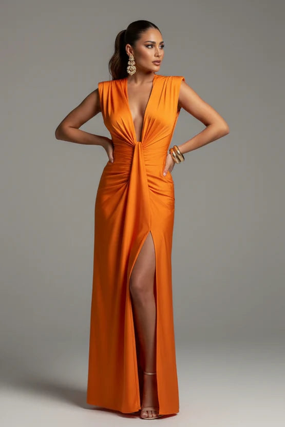 Moriah - Elegant Pleated  Maxi Dress